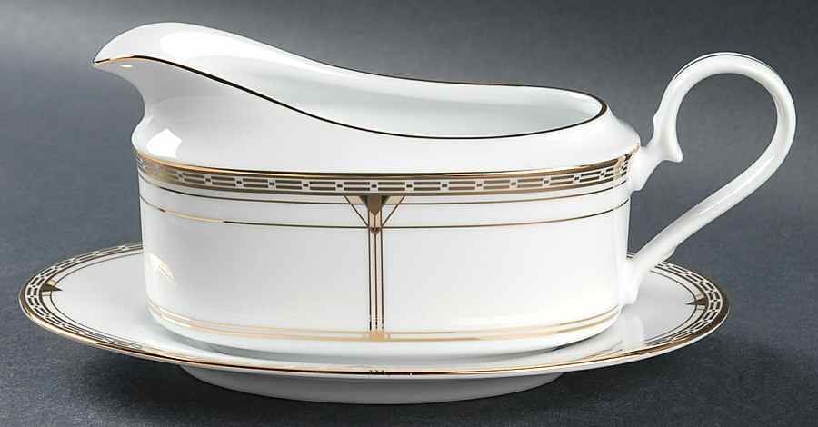 Palmer Gold Gravy Boat & Underplate (Relish/Butter) by Noritake-1