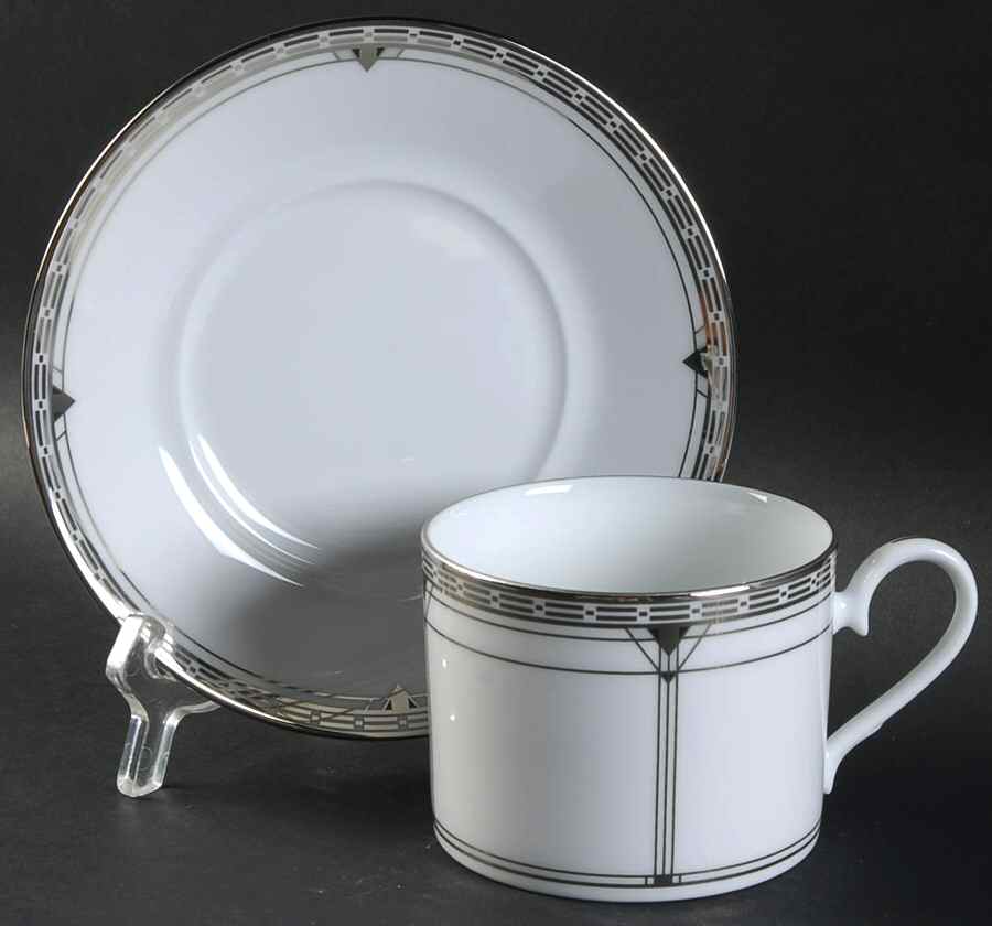 Palmer Platinum Flat Cup & Saucer Set by Noritake-1
