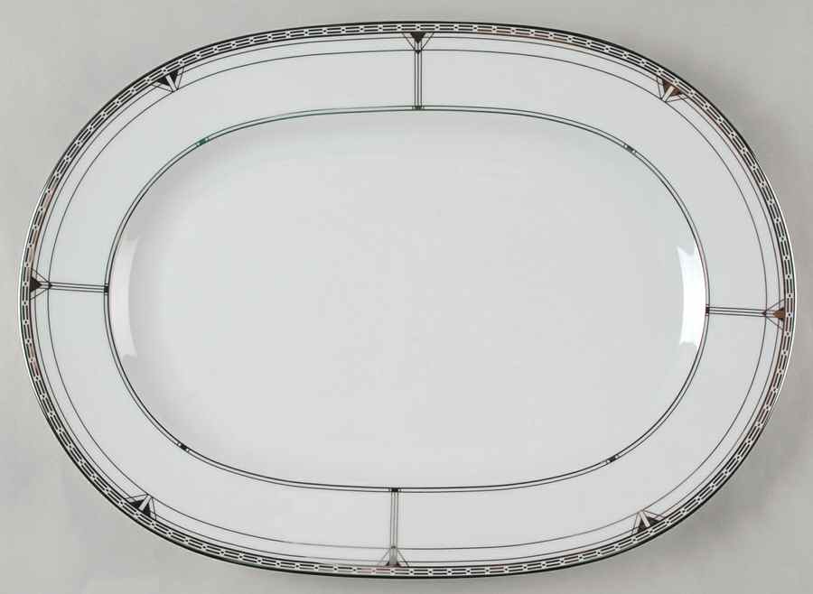 Palmer Platinum 16" Oval Serving Platter by Noritake-1