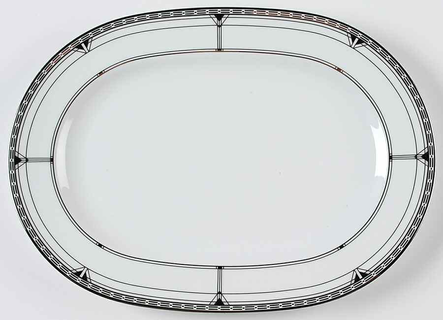 Palmer Platinum 14" Oval Serving Platter by Noritake-1