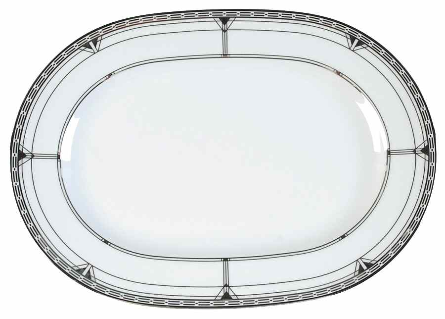 Palmer Platinum 12" Oval Serving Platter by Noritake-1