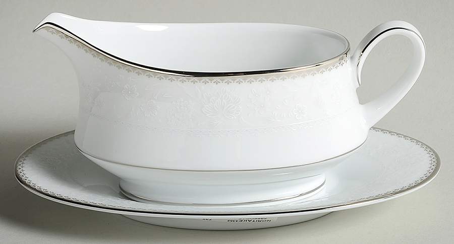 Abbeyville Gravy Boat & Underplate (Relish/Butter) by Noritake-1