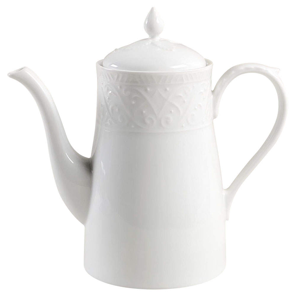 Blanc Fleur Coffee Pot & Lid by Nikko-1