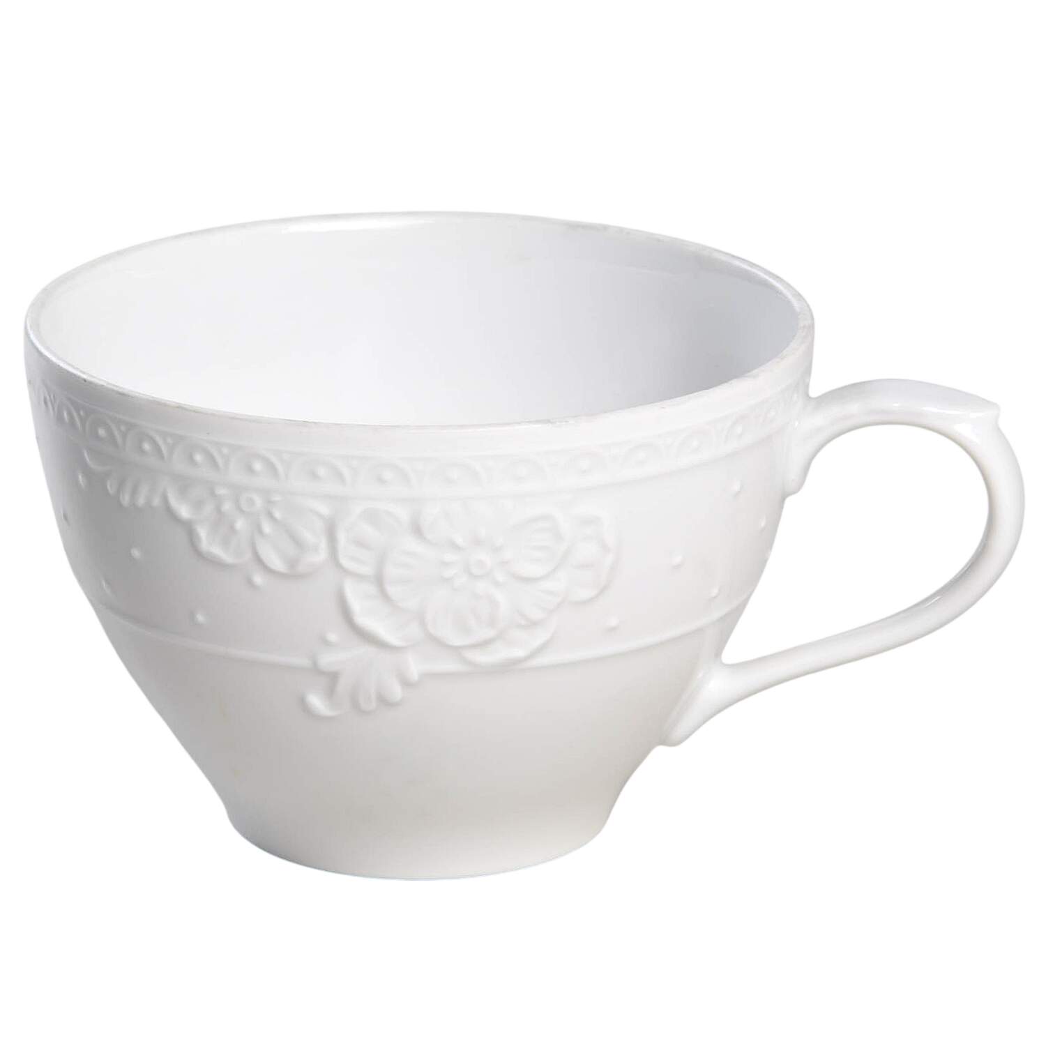 Blanc Fleur Flat Cup by Nikko-1
