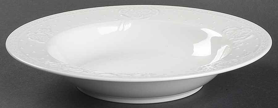 Blanc Fleur Large Rim Soup Bowl by Nikko-1