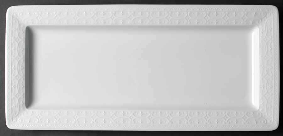 Blanc Fleur 15" Rectangular Tray by Nikko-1