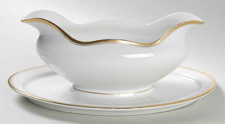 Adelaide Gravy Boat with Attached Underplate by Meito-1