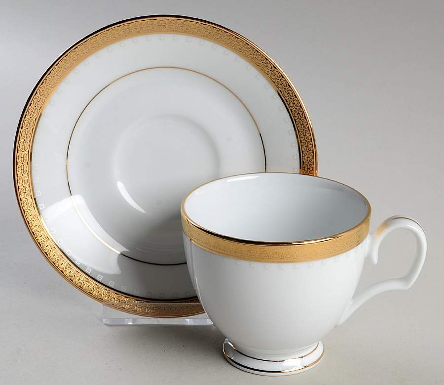 Metropolitan Gold II Footed Cup & Saucer Set by Noritake-1