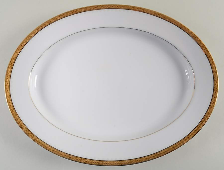 Metropolitan Gold II 13" Oval Serving Platter by Noritake-1