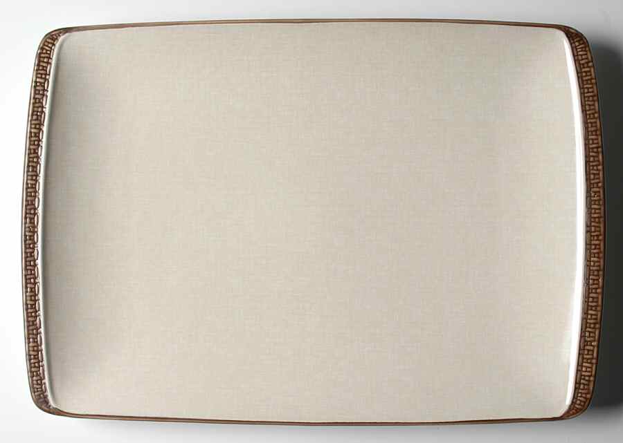 Bali Linen 16" Rectangular Serving Platter by Nautica-1
