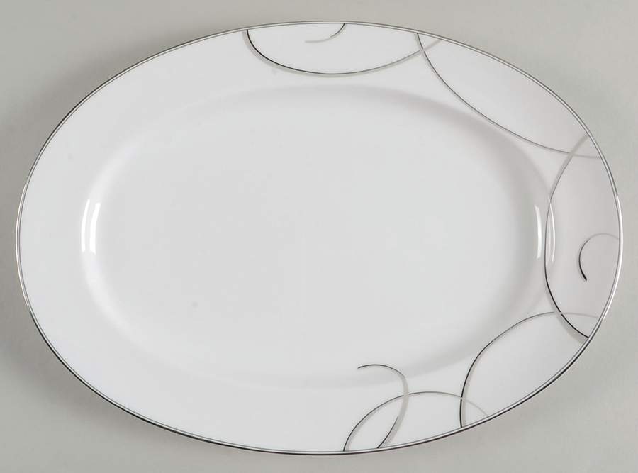 Elegant Swirl 14" Oval Serving Platter by Nikko-1