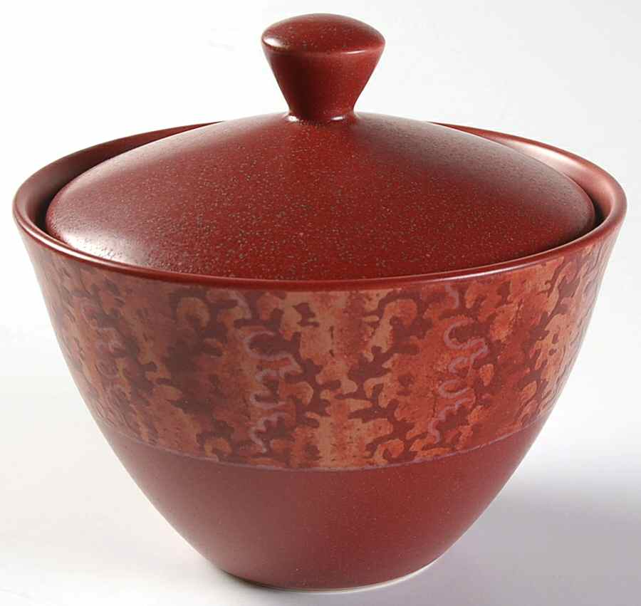 Elements Coral Sugar Bowl & Lid by Noritake-1