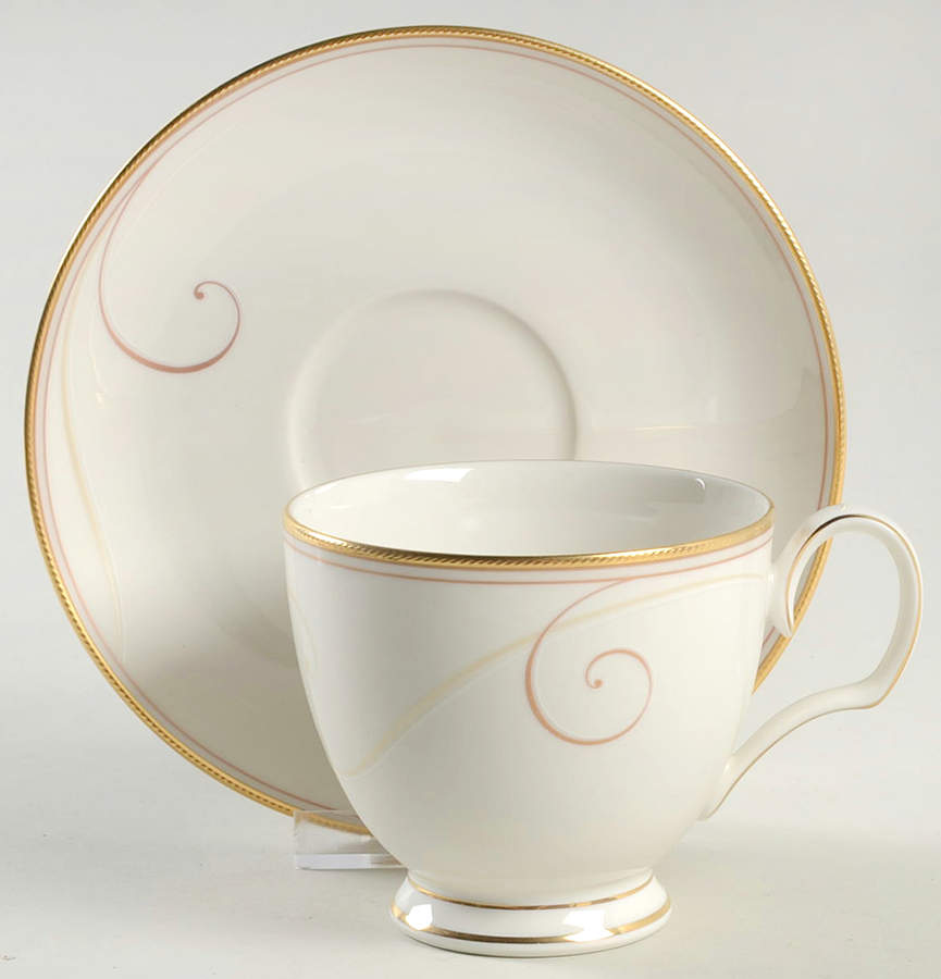 Golden Wave Footed Cup & Saucer Set by Noritake-1