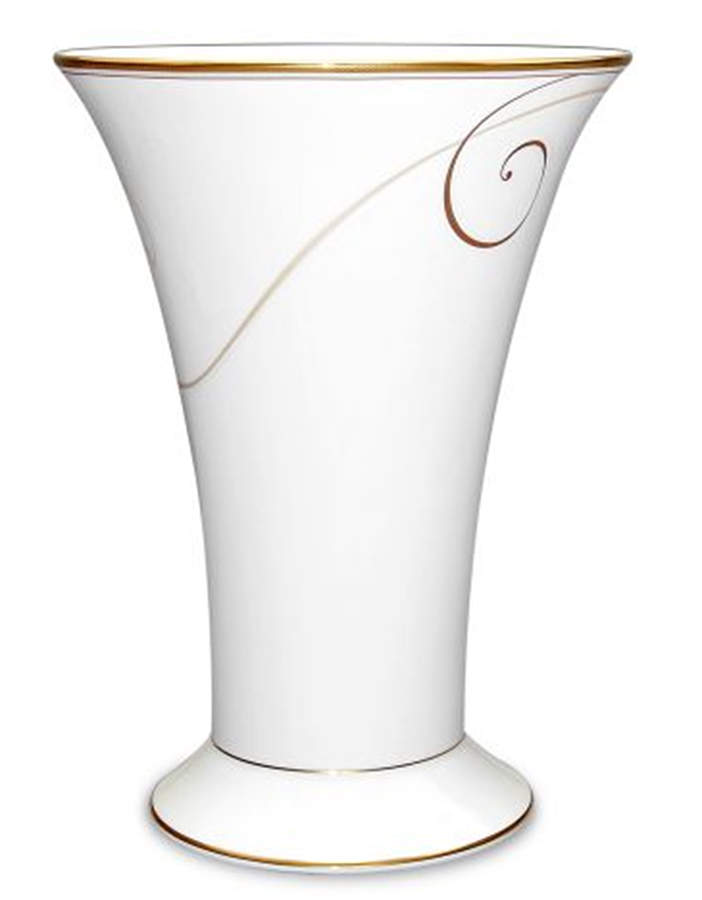 Golden Wave 9" Fluted Vase by Noritake-1