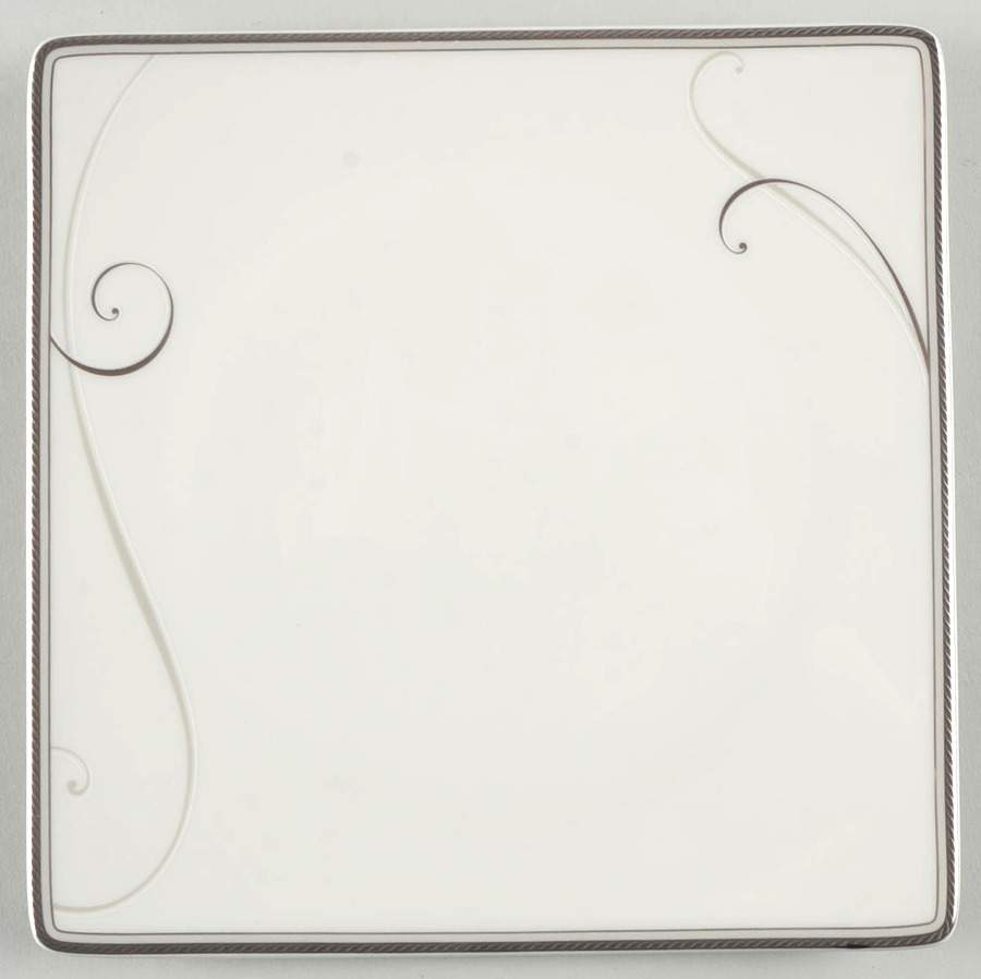 Platinum Wave Square Salad Plate by Noritake-1