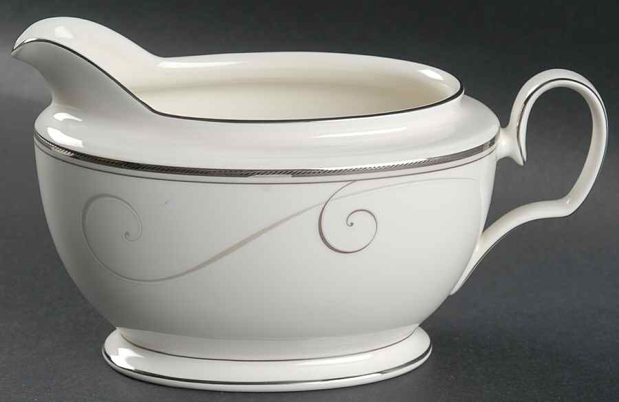 Platinum Wave Gravy Boat by Noritake-1