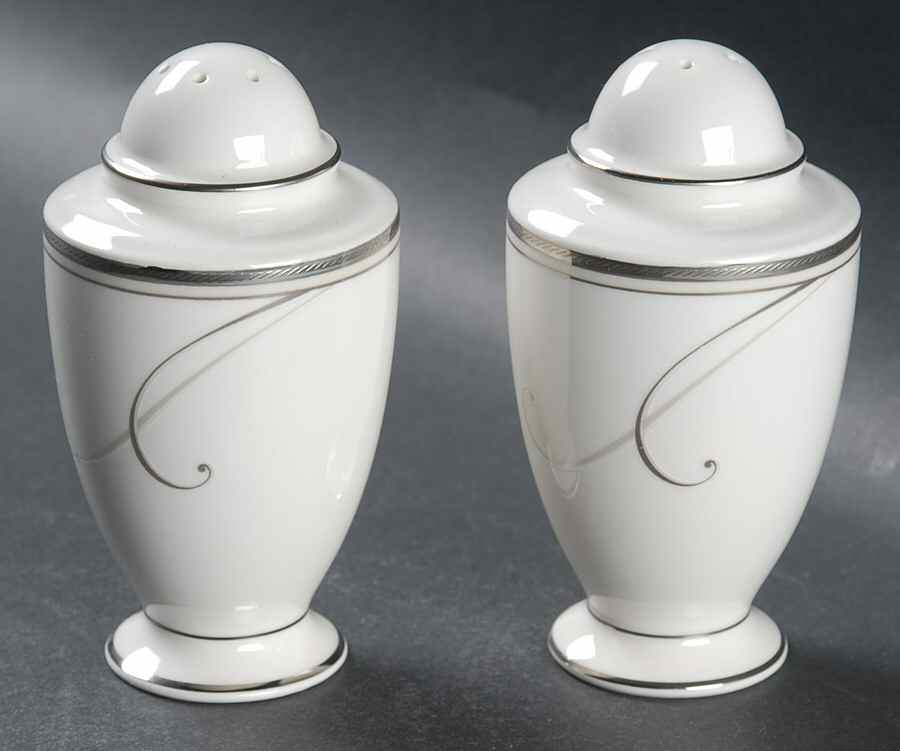 Platinum Wave Salt & Pepper Set by Noritake-1