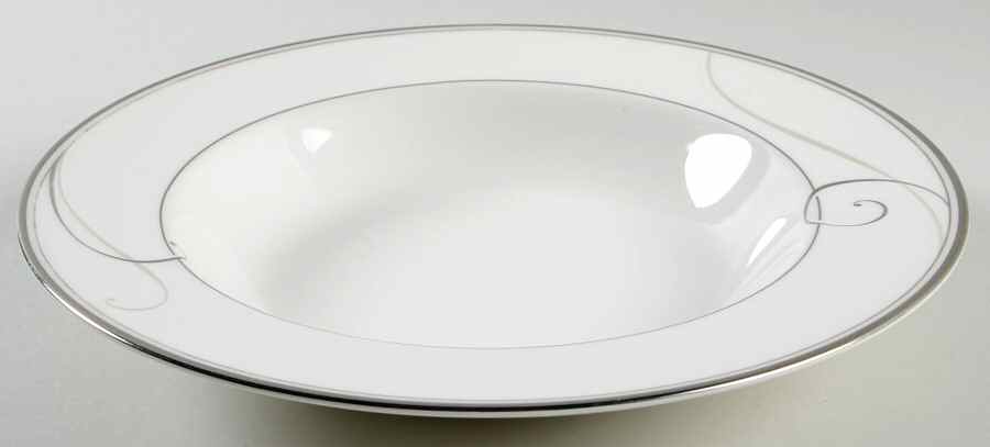 Platinum Wave Large Rim Soup Bowl by Noritake-1