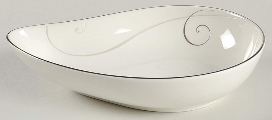 Platinum Wave 9" Teardrop Bowl by Noritake-1