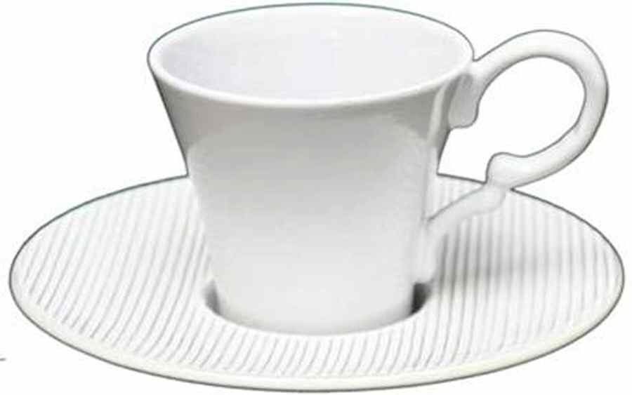 New York Flat Cup & Saucer Set by Niderviller (France)-1