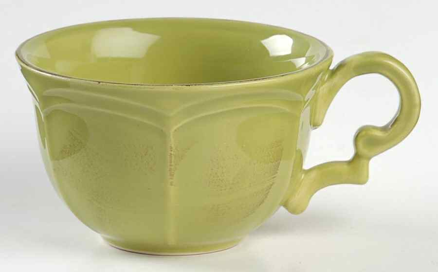 Maintenon Patine Green Flat Cup by Niderviller (France)-1