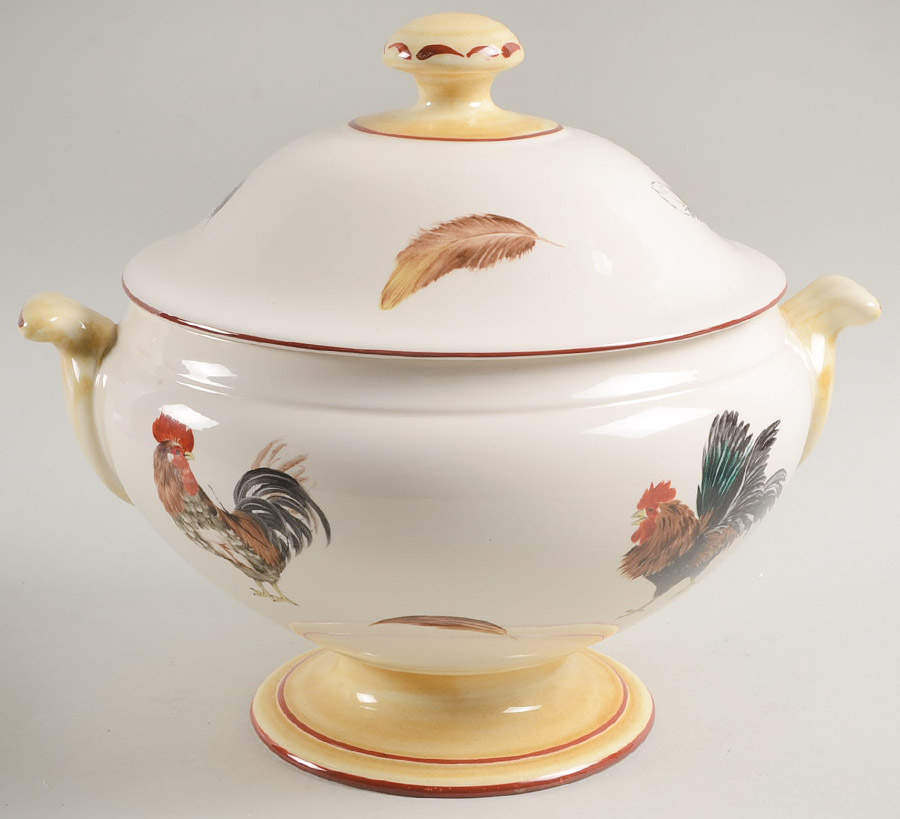 Cour Normandie Golden Straw Tureen &  Lid by Niderviller (France)-1