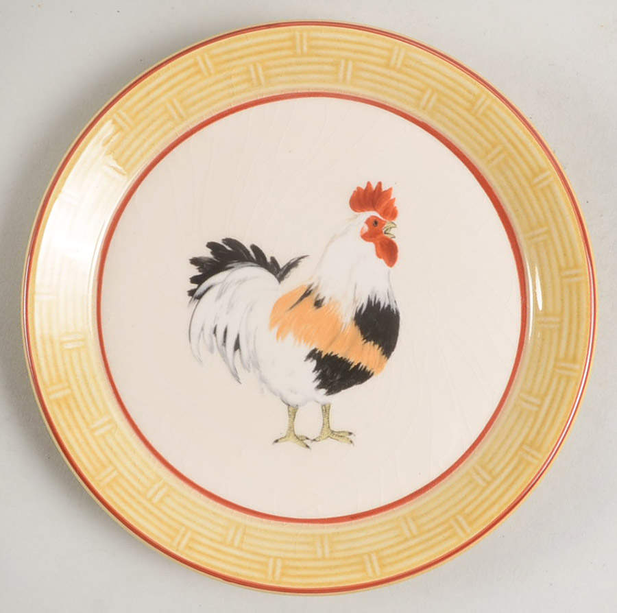 Cour Normandie Golden Straw Canape Plate by Niderviller (France)-1
