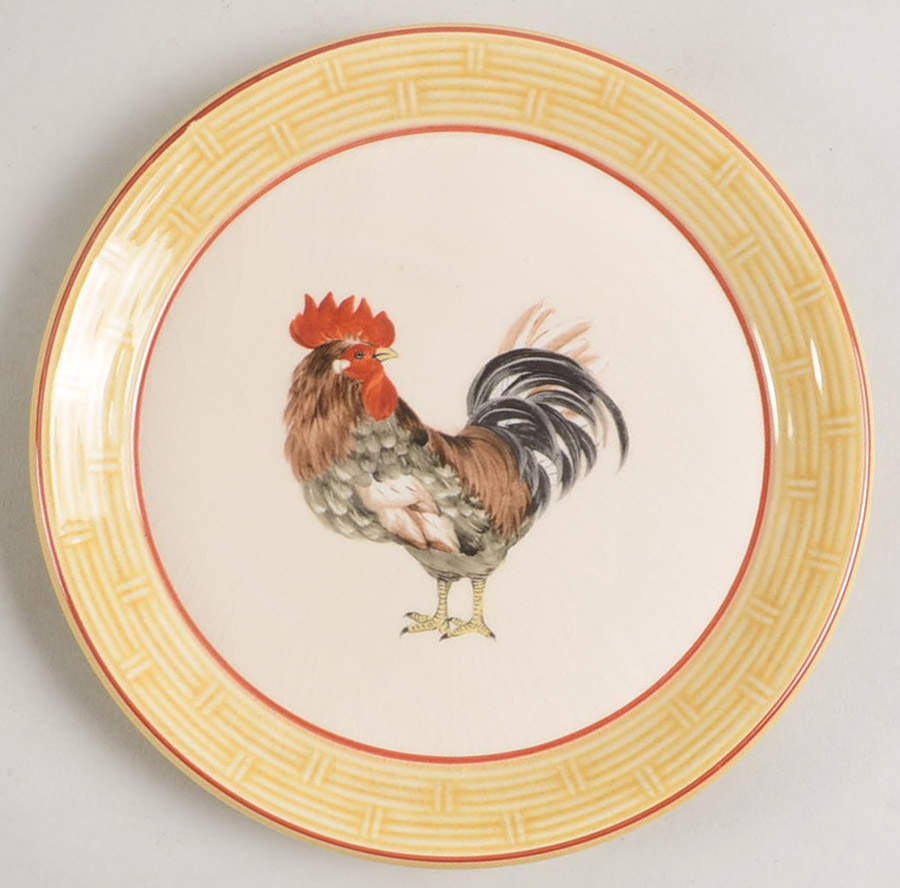Cour Normandie Golden Straw Canape Plate by Niderviller (France)-1