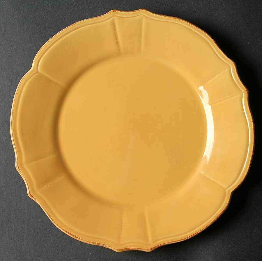 Maintenon Patine Yellow Salad/Dessert Plate by Niderviller (France)-1
