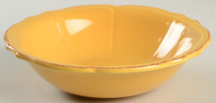 Maintenon Patine Yellow Soup/Cereal Bowl by Niderviller (France)-1