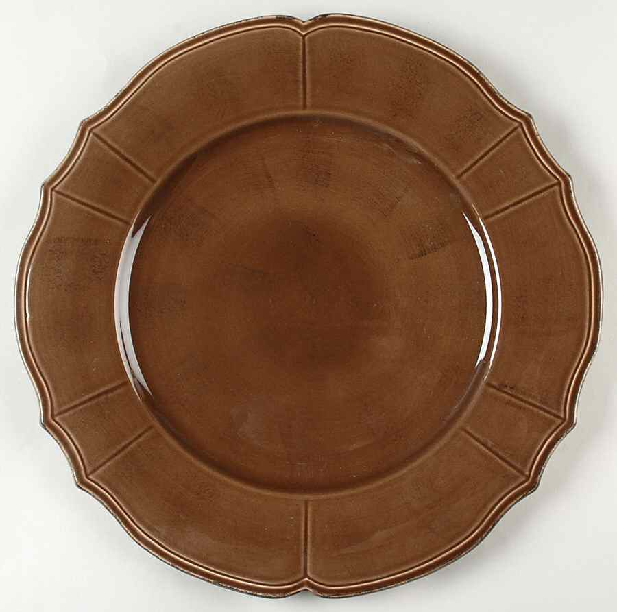 Maintenon Patine Chocolate Large Chop Plate (Round Platter) by Niderviller (France)-1