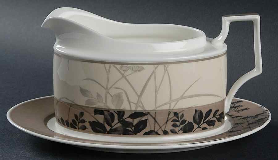 Twilight Meadow Gravy Boat & Underplate (Relish/Butter) by Noritake-1