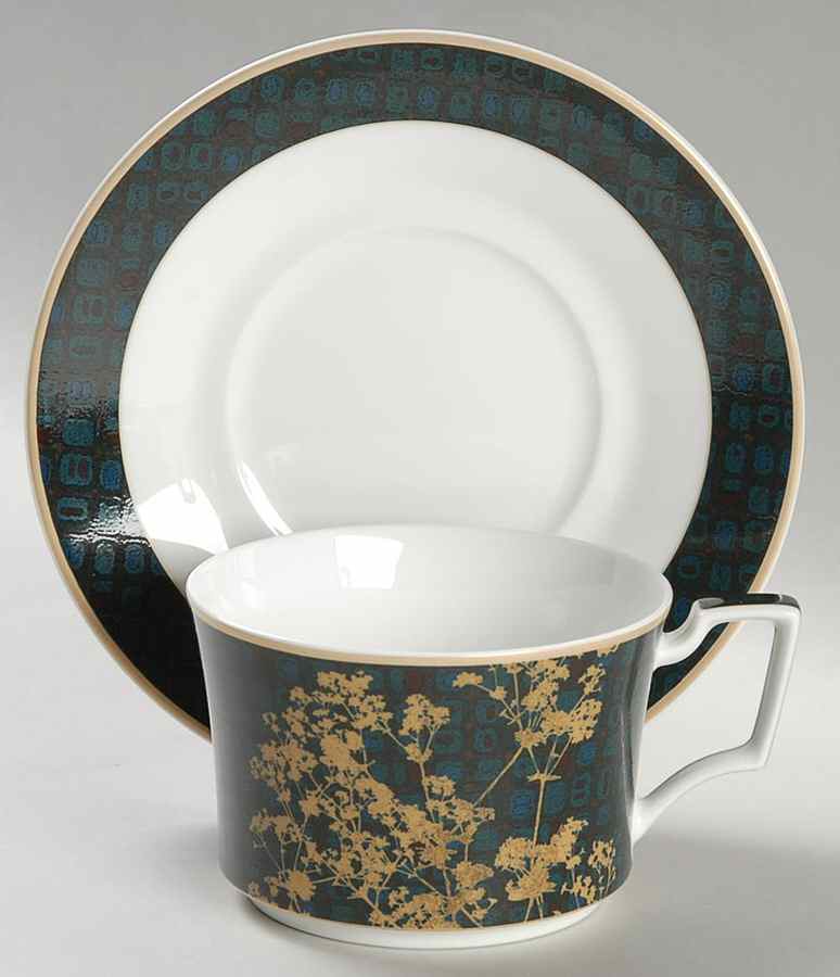 Verdena Gold Flat Cup & Saucer Set by Noritake-1