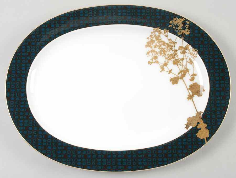 Verdena Gold 14" Oval Serving Platter by Noritake-1