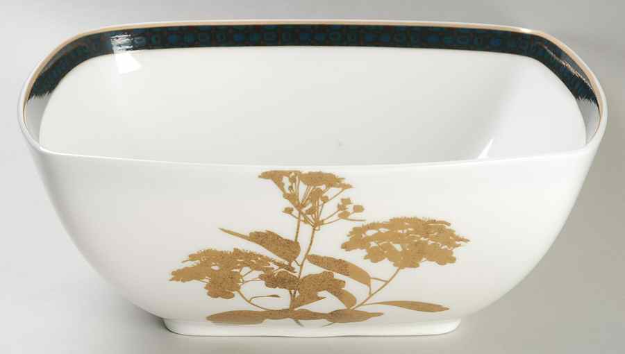 Verdena Gold 9" Square Salad Serving Bowl by Noritake-1