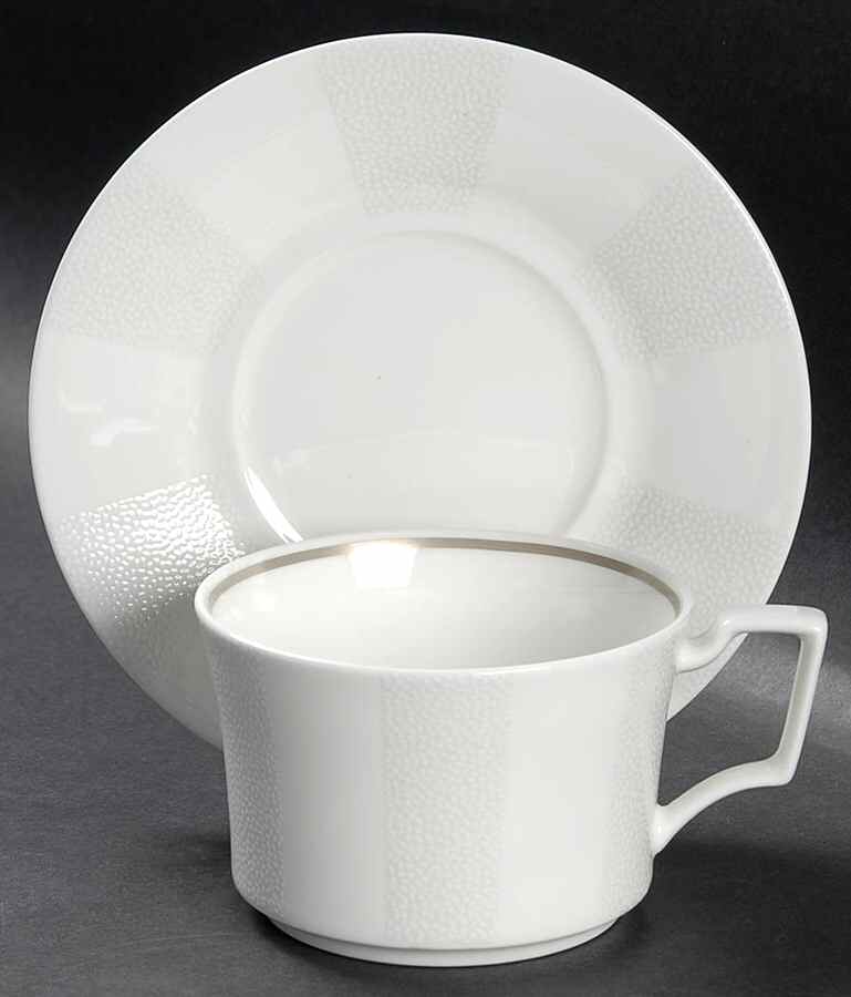 Falling Snow Flat Cup & Saucer Set by Noritake-1
