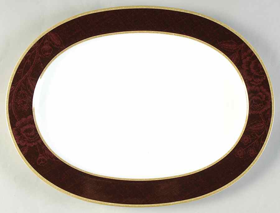 Mahogany Rose 14" Oval Serving Platter by Noritake-1