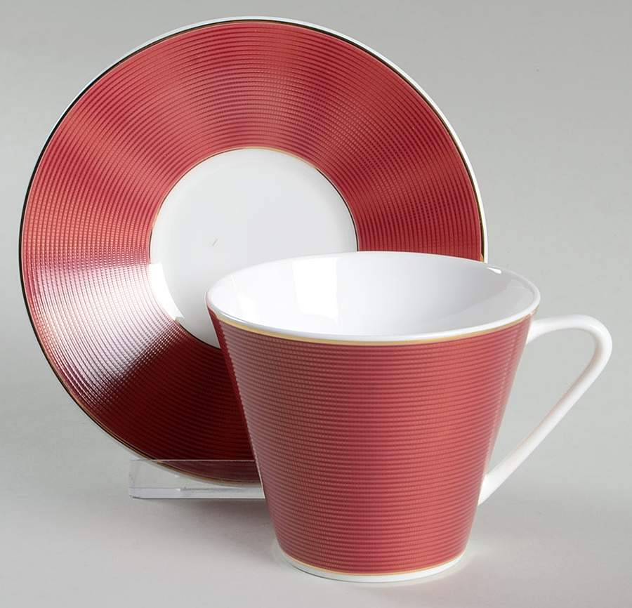 Silk Rouge Flat Cup & Saucer Set by Nikko-1
