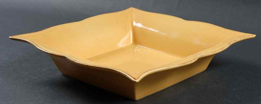 Versailles Carre Patine Yellow Square Soup Bowl by Niderviller (France)-1