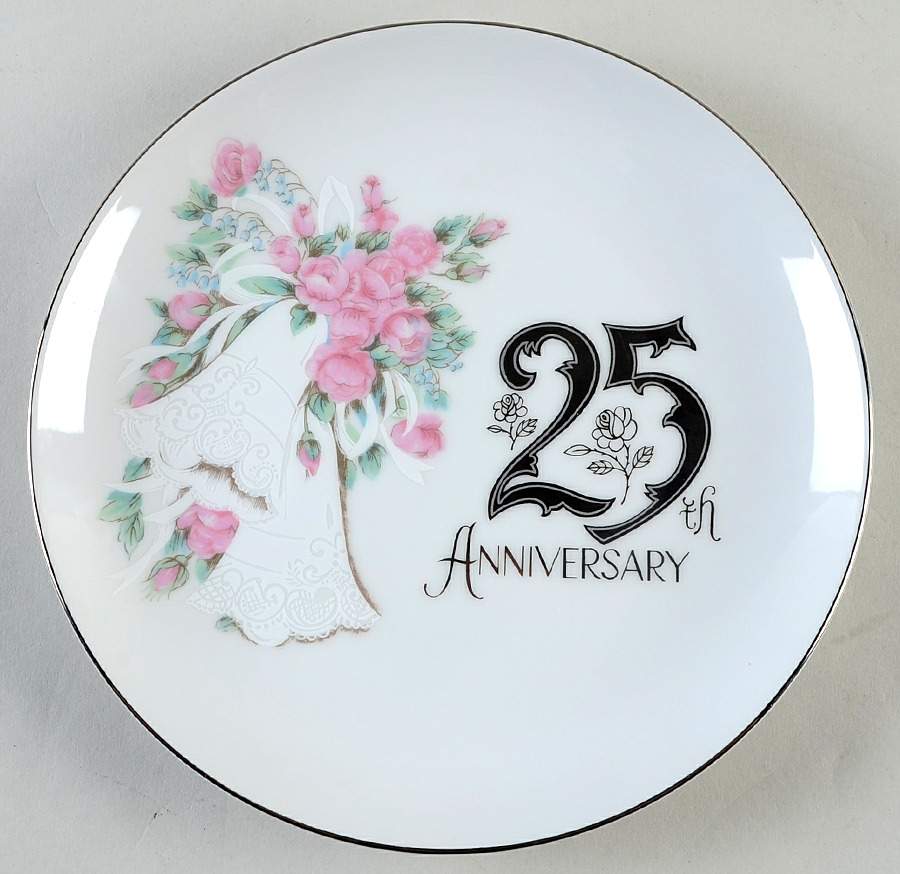 Silver Anniversary Salad Plate by Norcrest-1