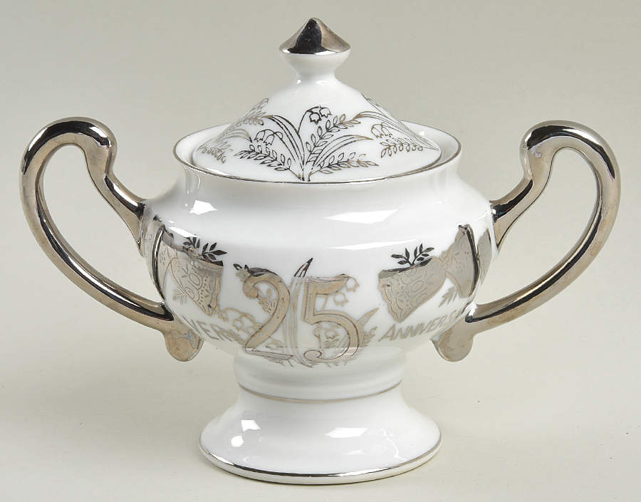 Silver Anniversary Sugar Bowl & Lid by Norcrest-1