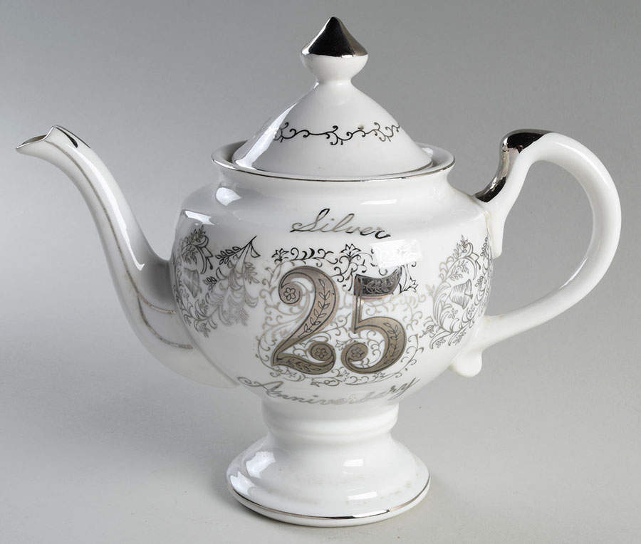 Silver Anniversary Teapot & Lid by Norcrest-1