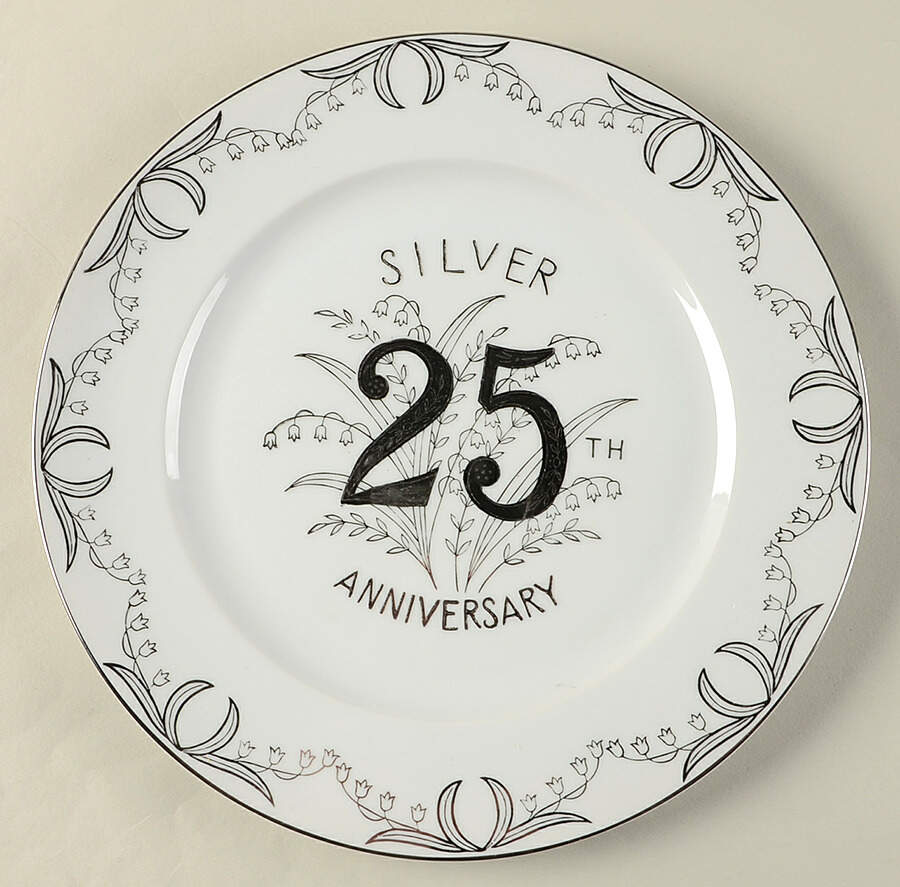 Silver Anniversary Dinner Plate by Norcrest-1