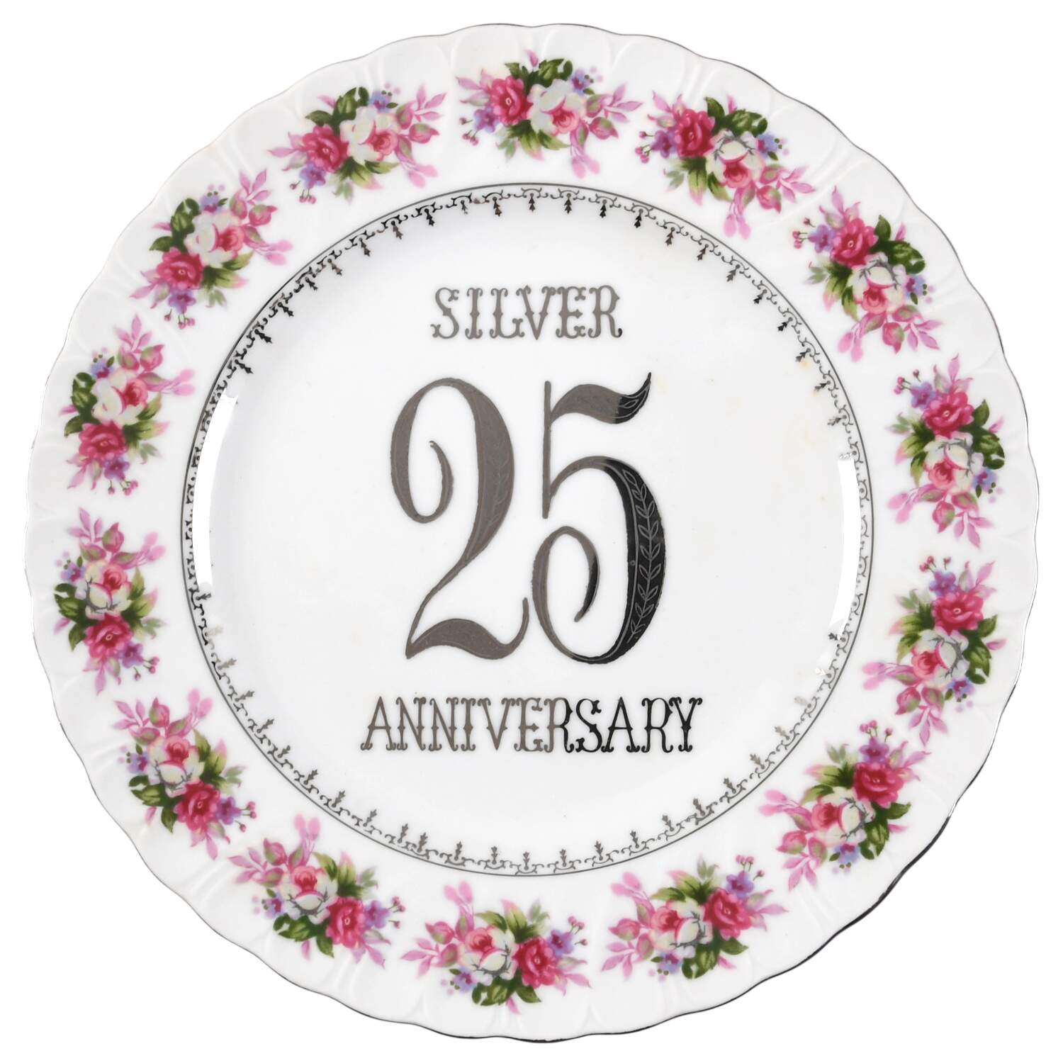 Silver Anniversary Dinner Plate by Norcrest-1