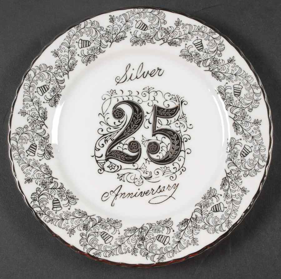 Silver Anniversary Salad Plate by Norcrest-1