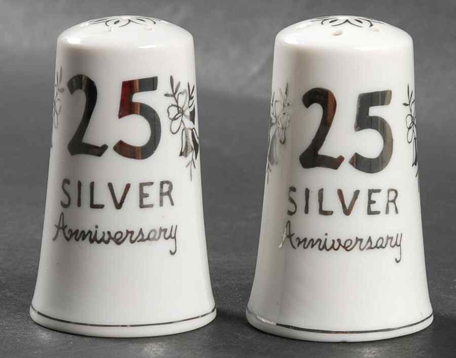 Silver Anniversary Salt & Pepper Set by Norcrest-1