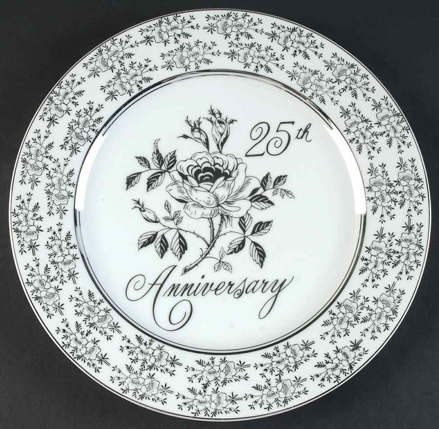 Silver Anniversary Dinner Plate by Norcrest-1