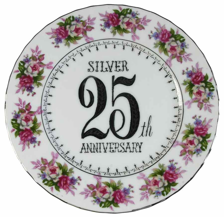 Silver Anniversary Salad Plate by Norcrest-1