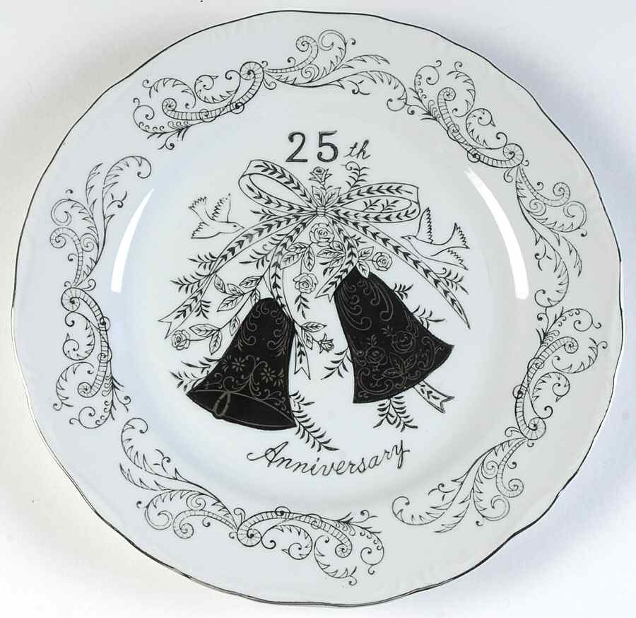 Silver Anniversary Dinner Plate by Norcrest-1