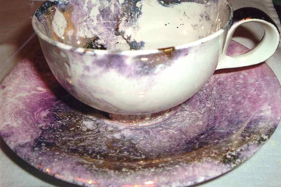 Pink Cloud Footed Cup & Saucer Set by Nessa Gaulois-1